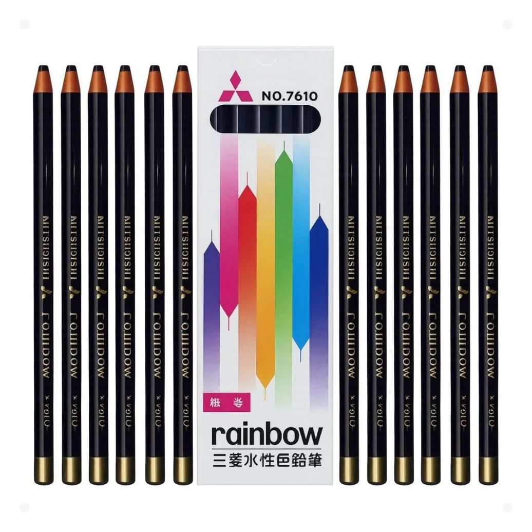 Kit Mitsubishi Rainbow: 12 Lápis Dermatográfico Preto 7610-24