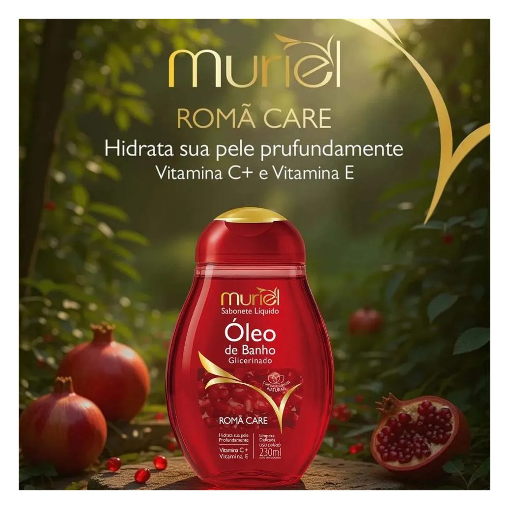 Sabonete Líquido Muriel Óleo de Banho Glicerinado Romã Care 230Ml