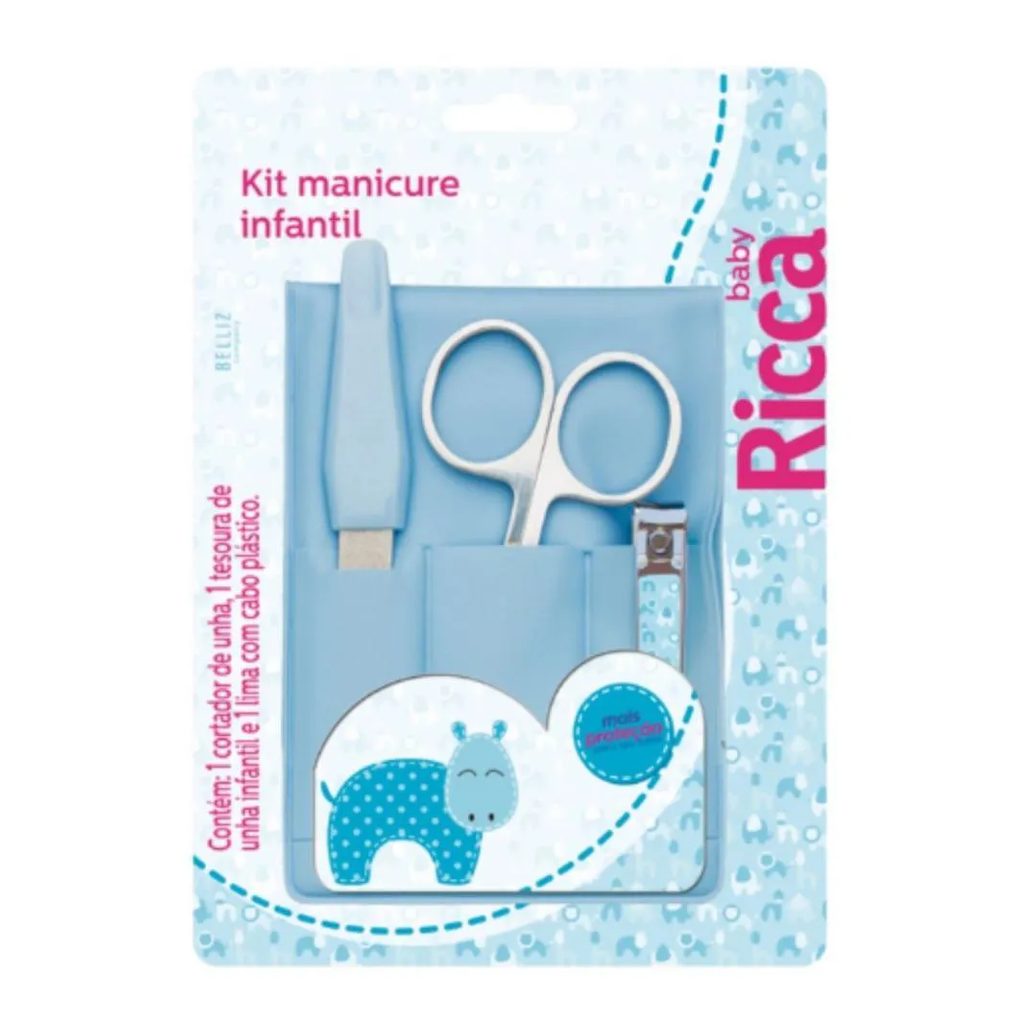Kit Manicure Infantil Ricca Belliz Azul Cod.1088