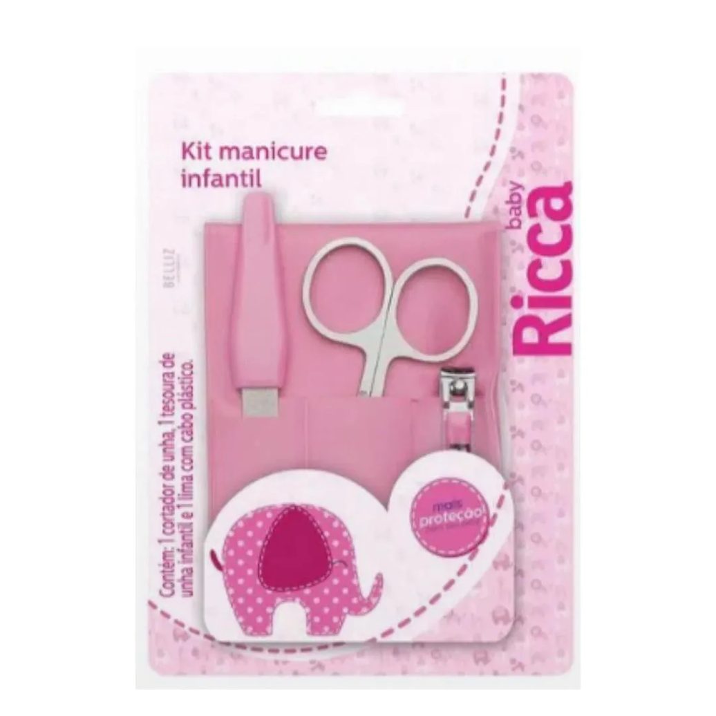 Kit Manicure Infantil Ricca Belliz Rosa Cod.742