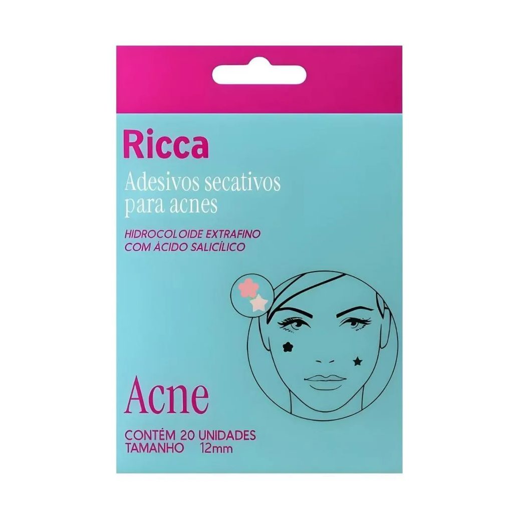 Adesivos Secativos para Acnes Ricca Flor e Estrela com 20 Unidades Cód. 3868