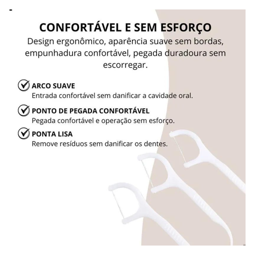 Kit 30 Fios Dentais com Cabo Hastes Dentais Flosser Portáteis para Higiene Bucal Completa