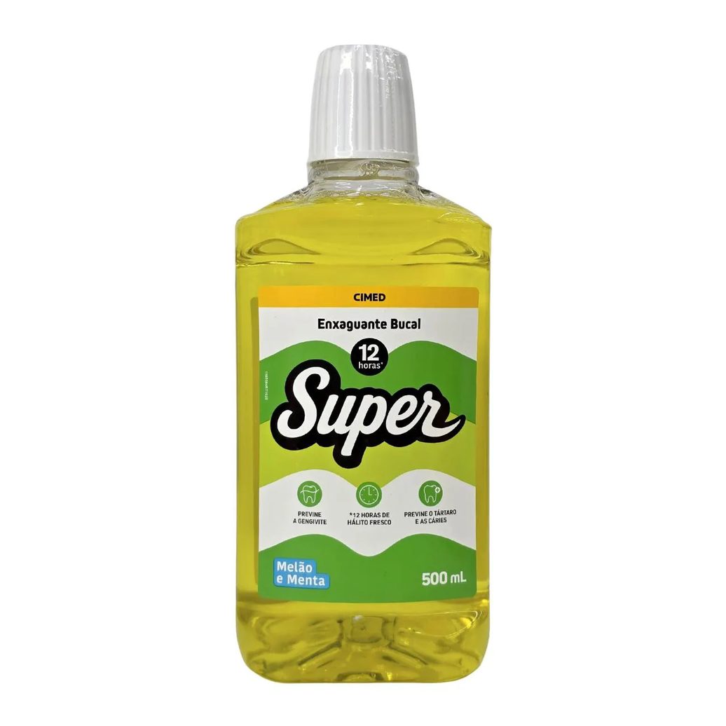 Enxaguante Bucal com Flúor Melão e Menta Super Cimed 500Ml