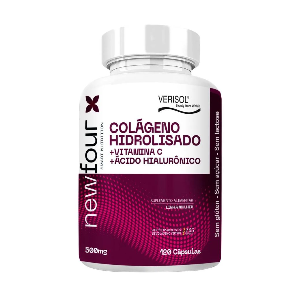 Colágeno Hidrolisado Verisol + Vitamina C + Ácido Hialurônico 120 Cápsulas