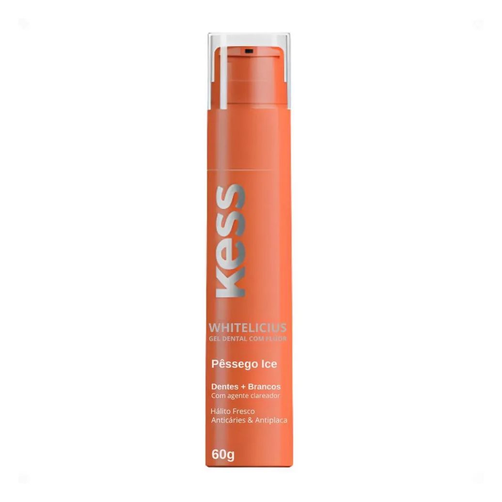 Gel Dental Kess Whitelicious Dentes Mais Brancos Pêssego Ice 60G