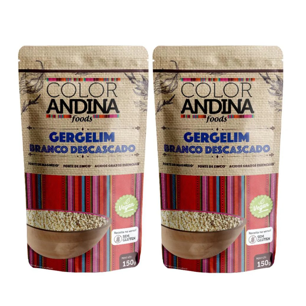 Gergelim Branco Descascado Color Andina 150G - 2 Pacotes
