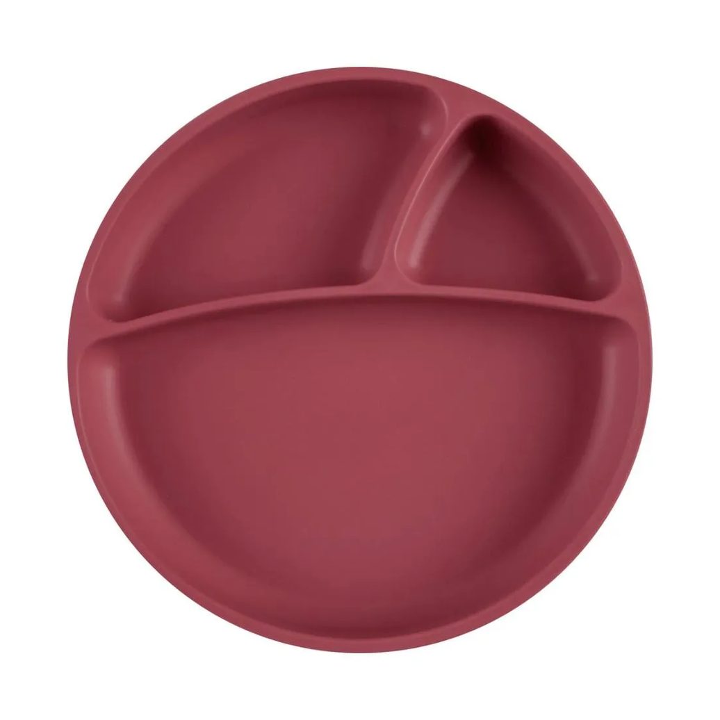 Prato Infantil de Silicone com Divisórias e Sucção Portions Velvet Rose - Minikoioi