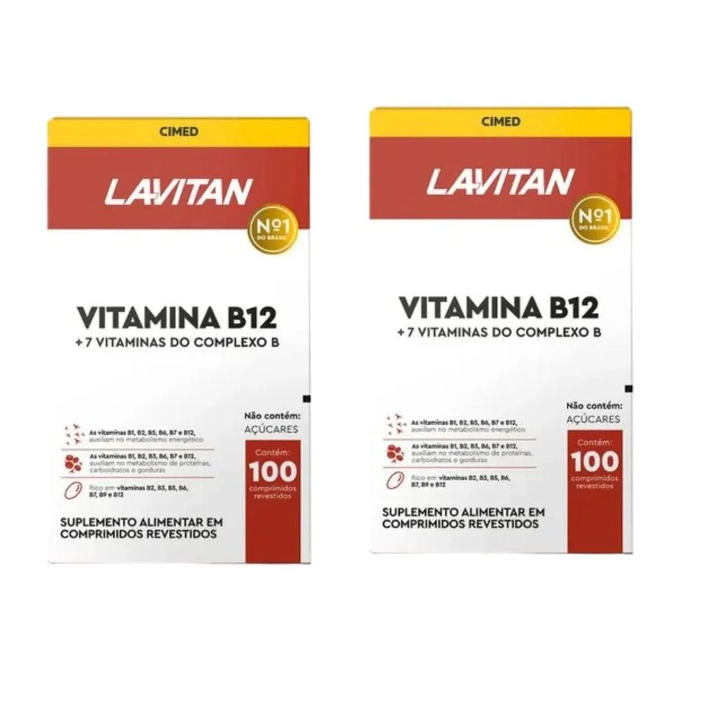 Kit 2 Lavitan Vitamina B12 + Complexo B com 100 Cpr – Cimed