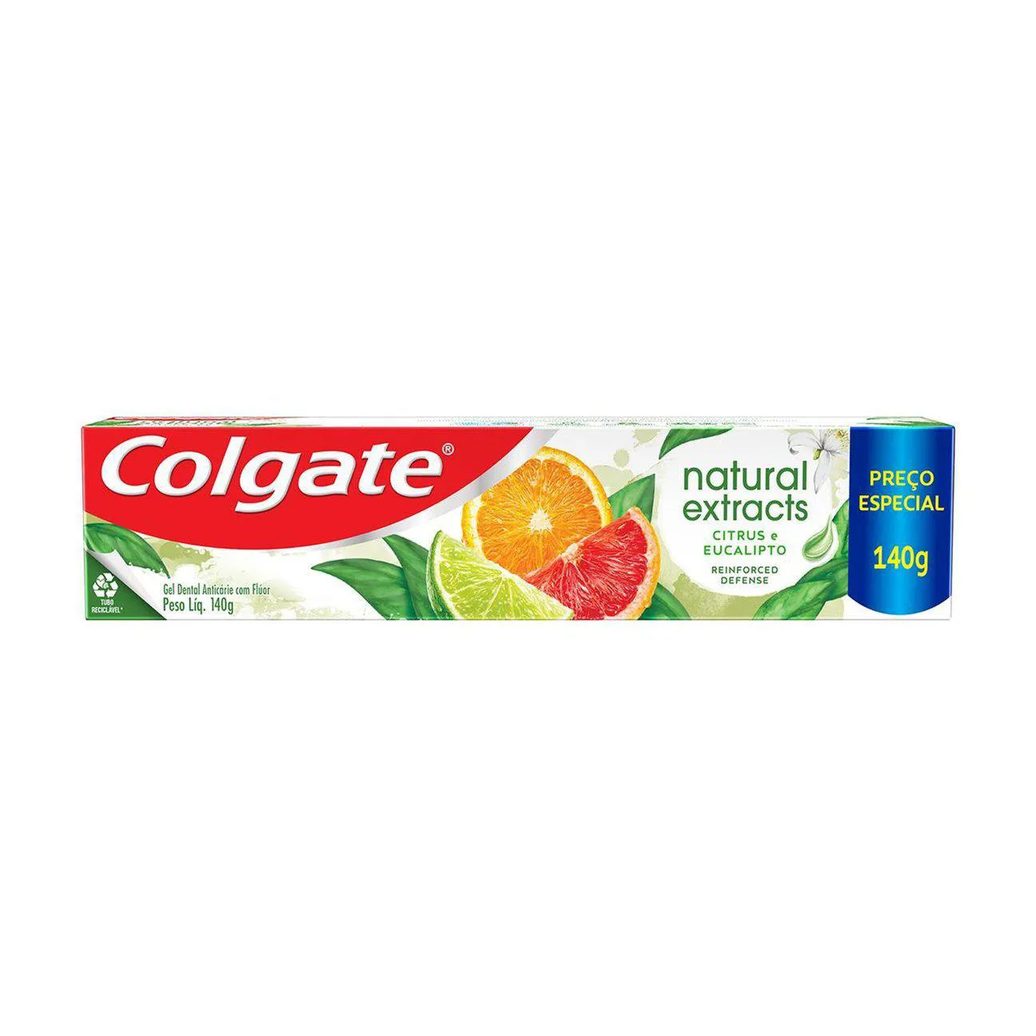 Creme Dental Colgate Natural Extracts Defesa Reforçada Citrus e Eucalipto 140g