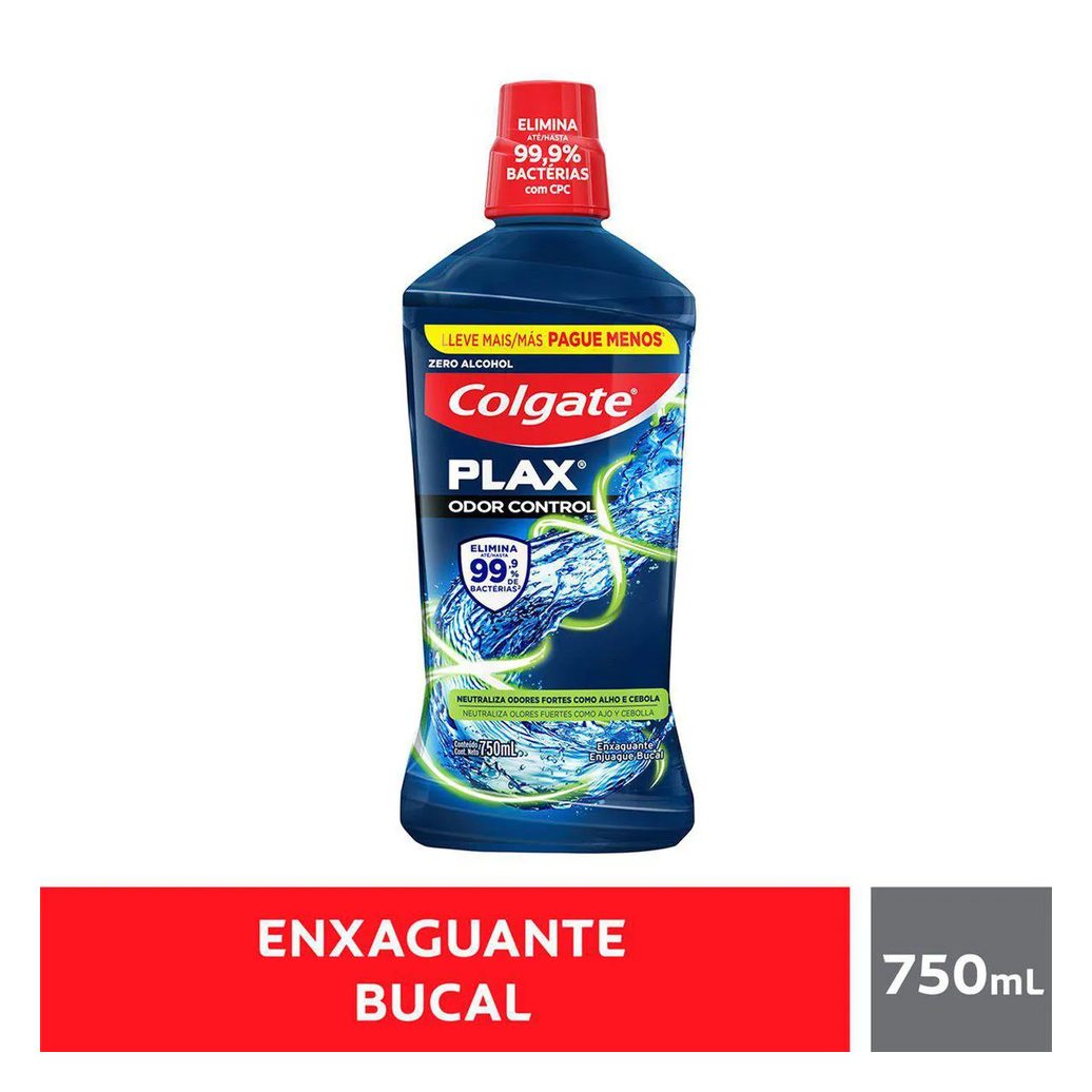 Enxaguante Bucal Sem Álcool Colgate Plax Odor Control 750ml