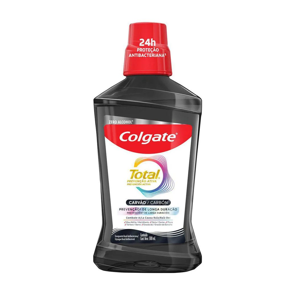 Enxaguante Bucal Sem Álcool Colgate Total 12 Carvão 500ml