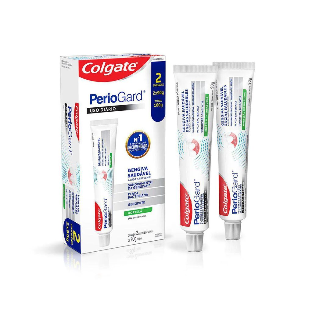 Kit Creme Dental Colgate Periogard Gengiva Saudável Hortelã 2 unidades 90g cada