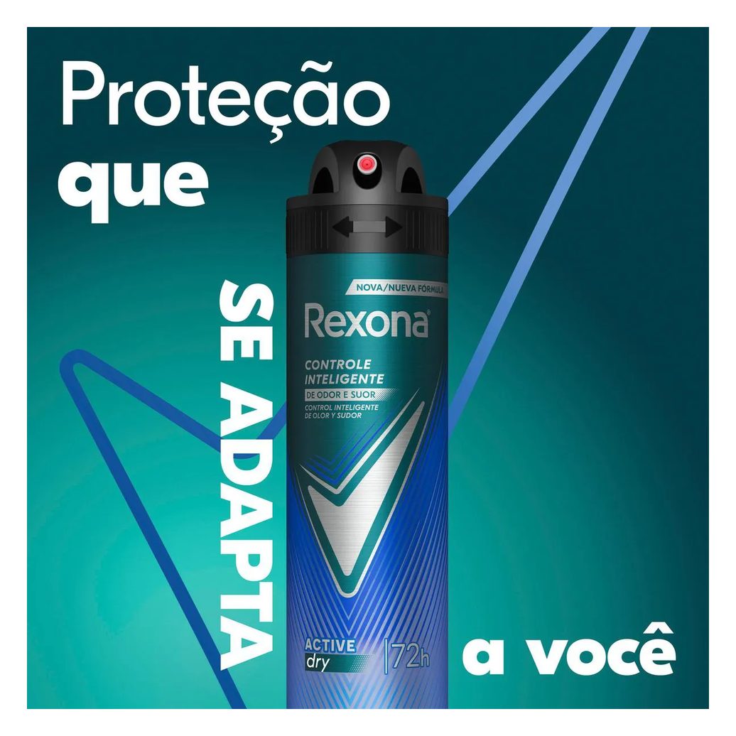 Desodorante Antitranspirante Aerosol Rexona Men Active Dry Masculino 72h 150ml