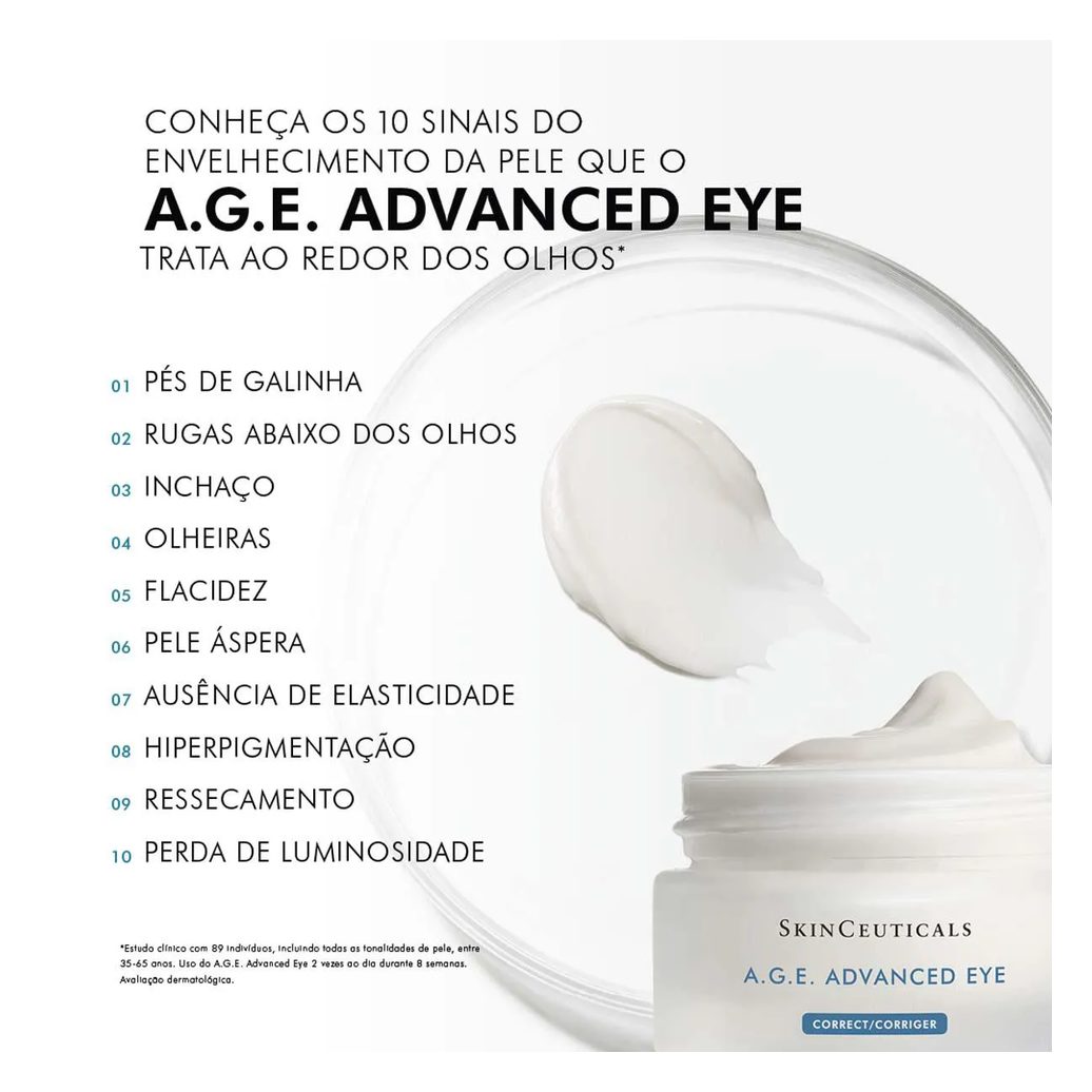 Creme Corretor para Área dos Olhos SkinCeuticals A.G.E. Advanced Eye Tratamento Antirruga para Contorno dos Olhos 15ml