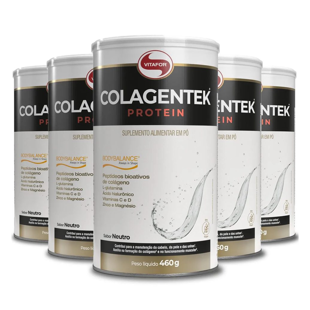 Kit 5 Colagentek Protein Vitafor Neutro 460G