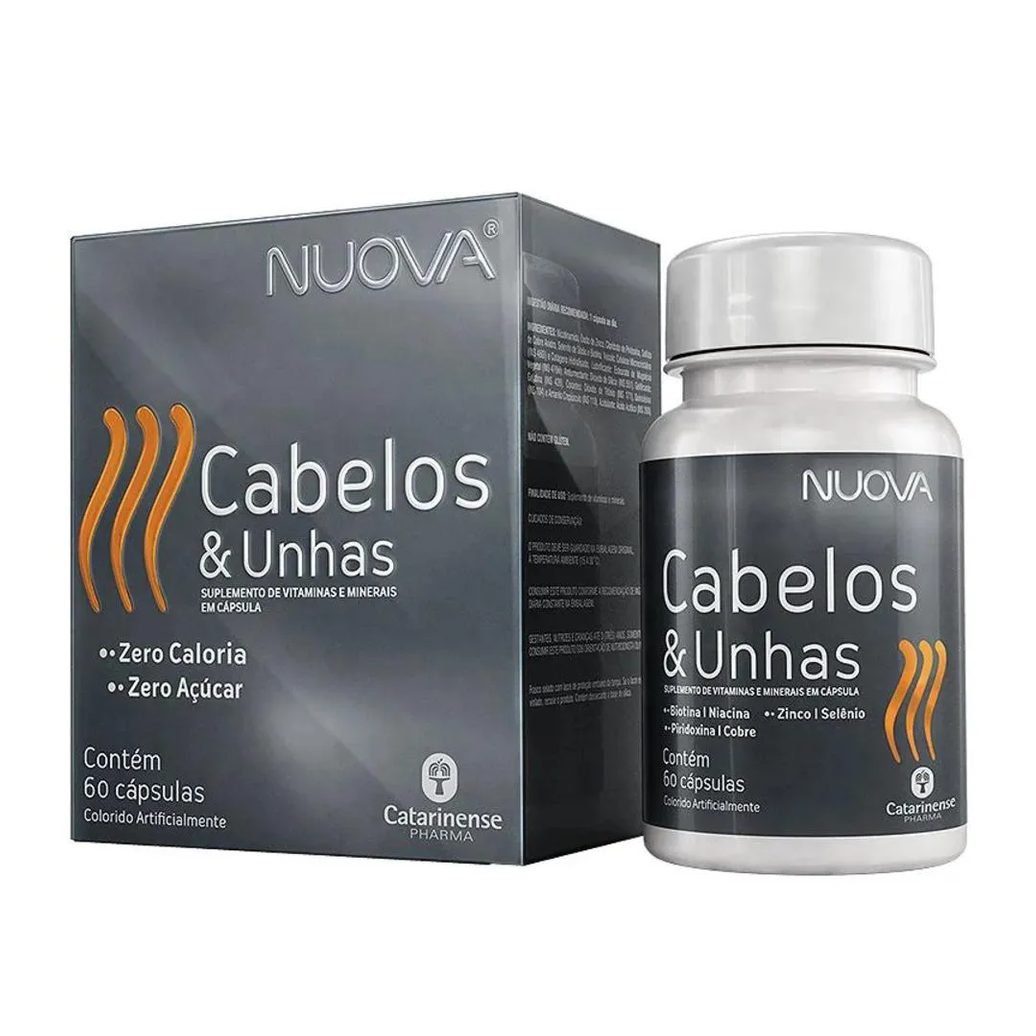 Nuova Cabelos e Unhas Biotina Catarinense 60 Cápsulas