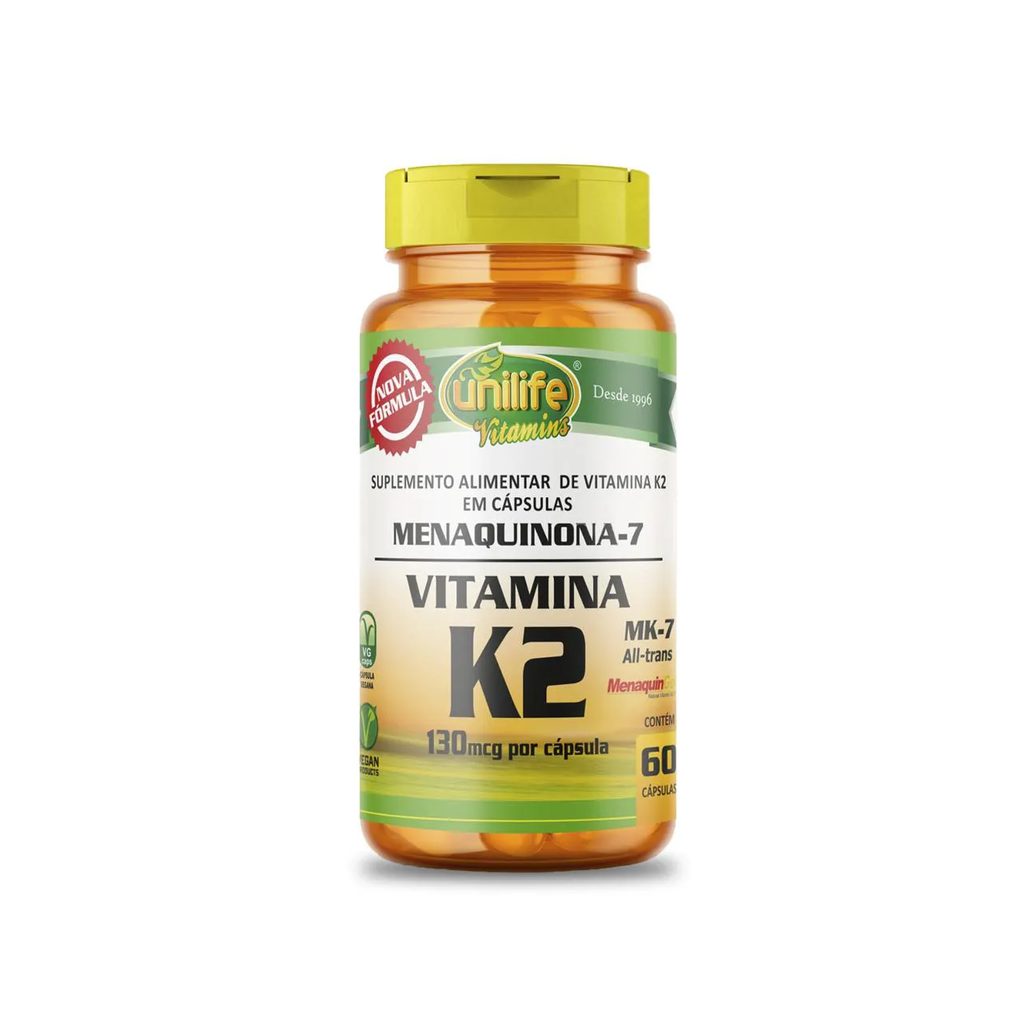 Vitamina K2 Menaquinona Mk7 60 Cápsulas Unilife