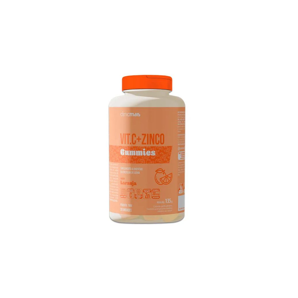Vit.c + Zinco Gummies Clinicmais 30 Gomas Laranja