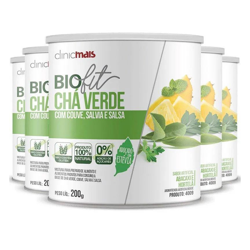Kit 5 Biofit Sabor Abacaxi e Hortelã Clinicmais 200G