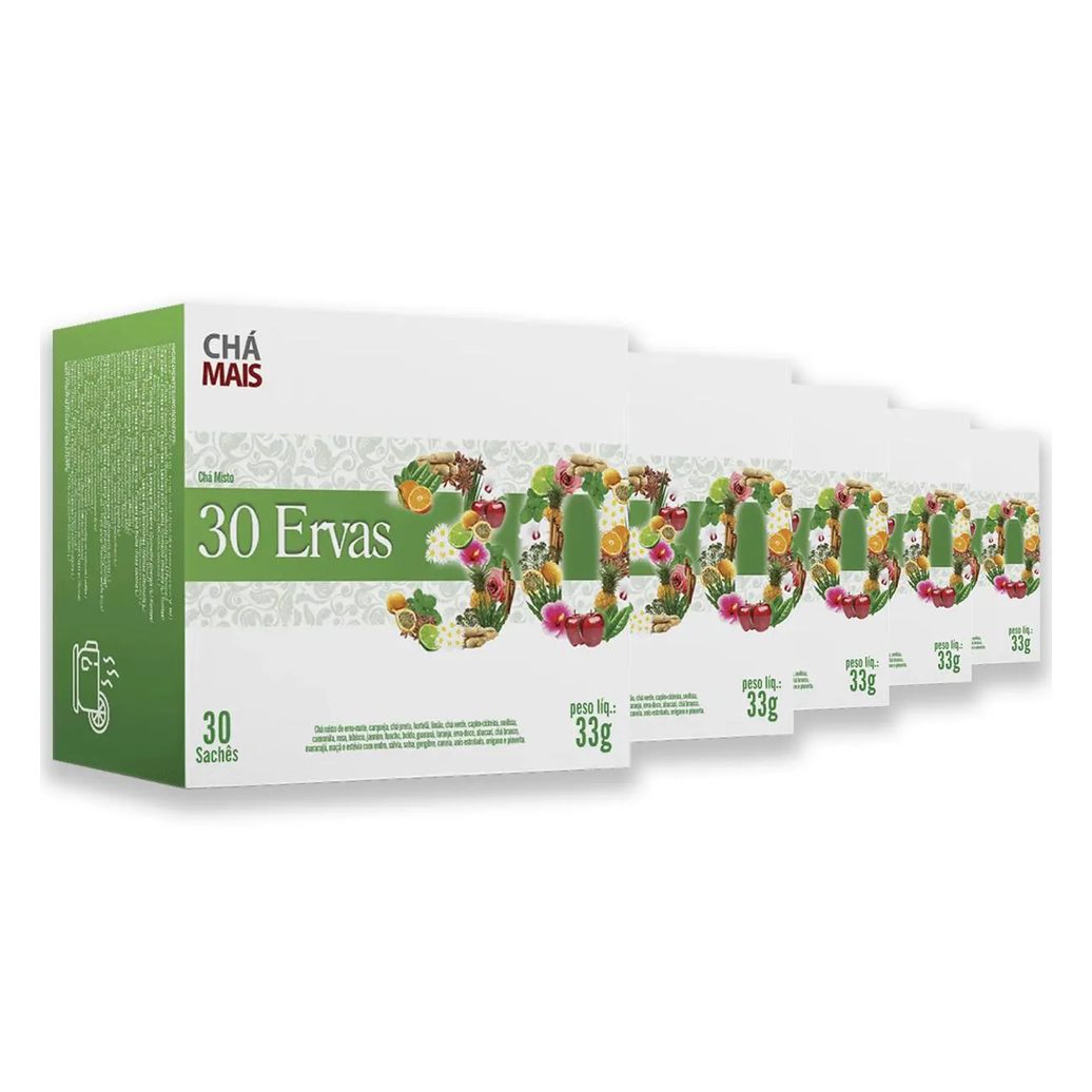 Kit 5 Chá Misto 30 Ervas Flores e Frutas Chámais 30 Sachês
