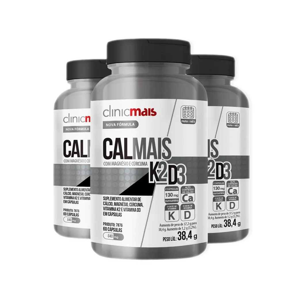 Kit 3 Calmais K2D3 Clinicmais 60 Cápsulas