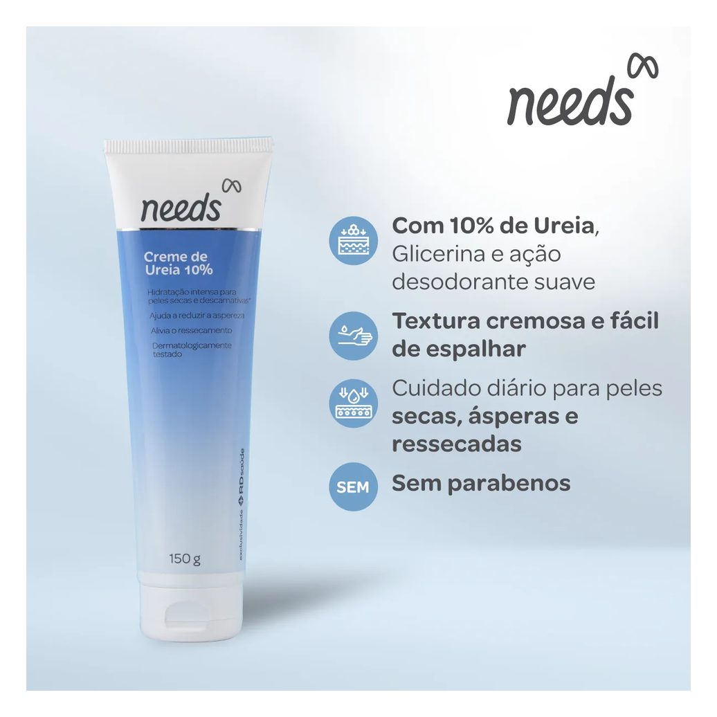 Hidratante Corporal de Ureia 10% Needs Beauty Pele Seca 150g