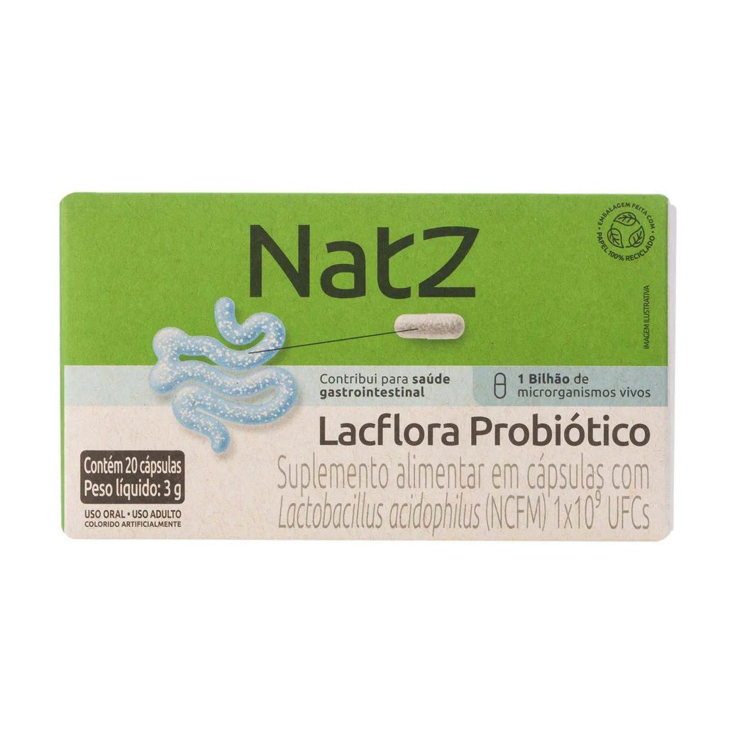 Probiótico Lactobacillus Acidophilus Natz 20 cápsulas