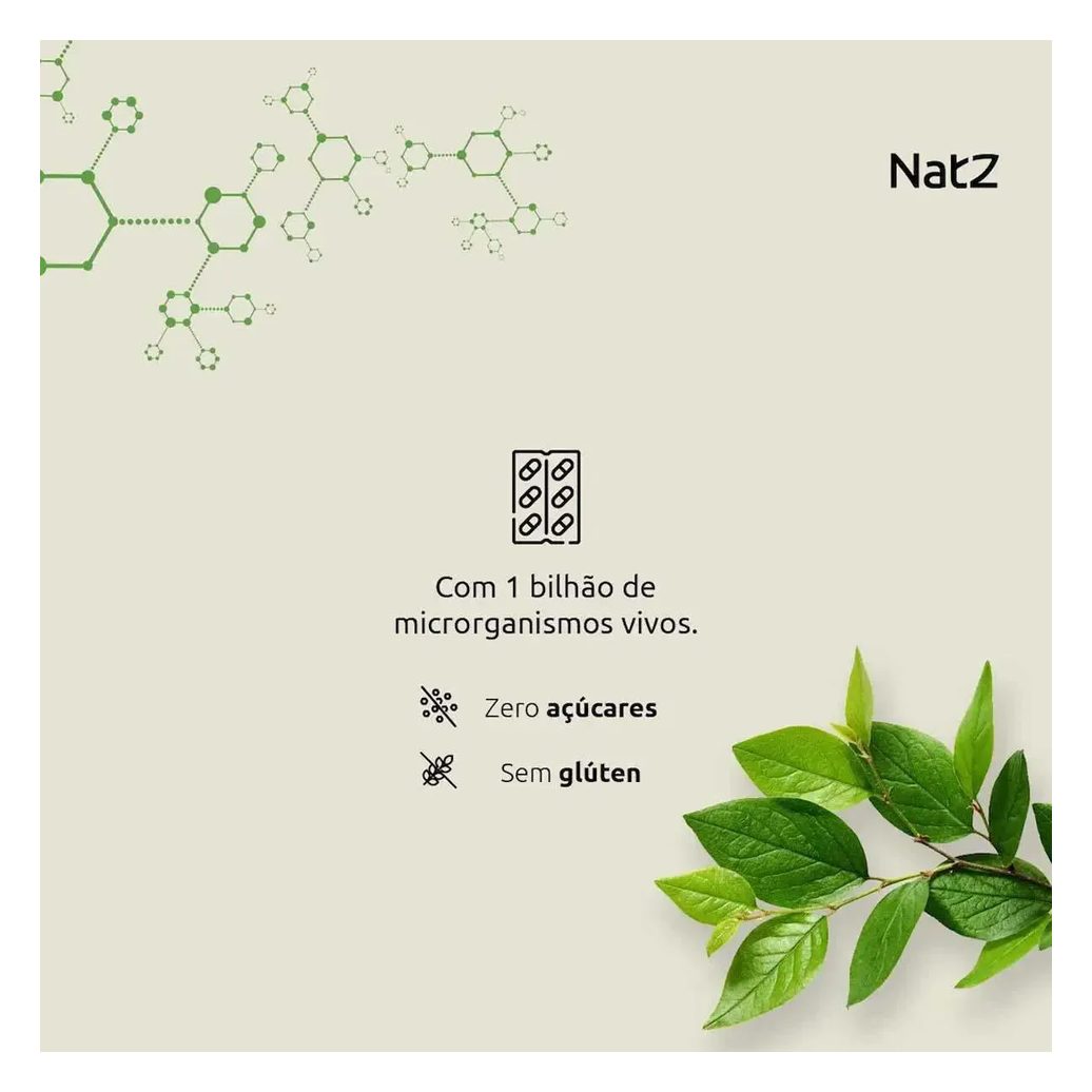 Probiótico Lactobacillus Acidophilus Natz 20 cápsulas