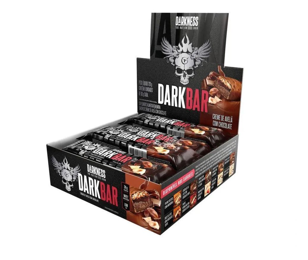Dark Bar Caixa 8 Unidades (720G) - Sabor: Creme de Avelã C/ Chocolate