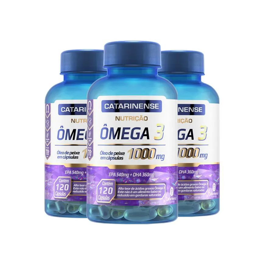 Kit 3 Ômega 3 Epa 540Mg Dha 360Mg Catarinense 120 Cápsulas
