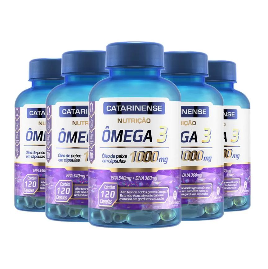 Kit 5 Ômega 3 Epa 540Mg Dha 360Mg Catarinense 120 Cápsulas