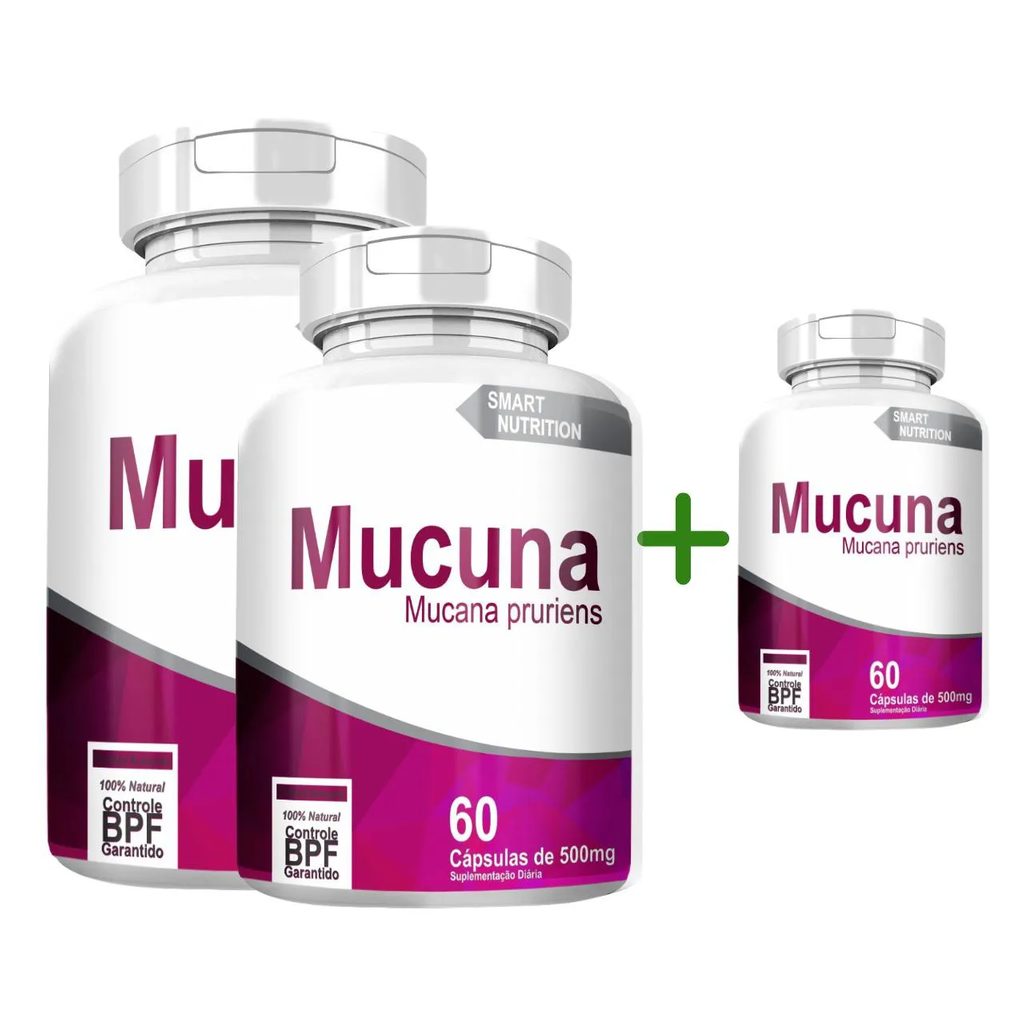 Mucuna Compre 2 Leve 3 com Total de 180 Capsulas