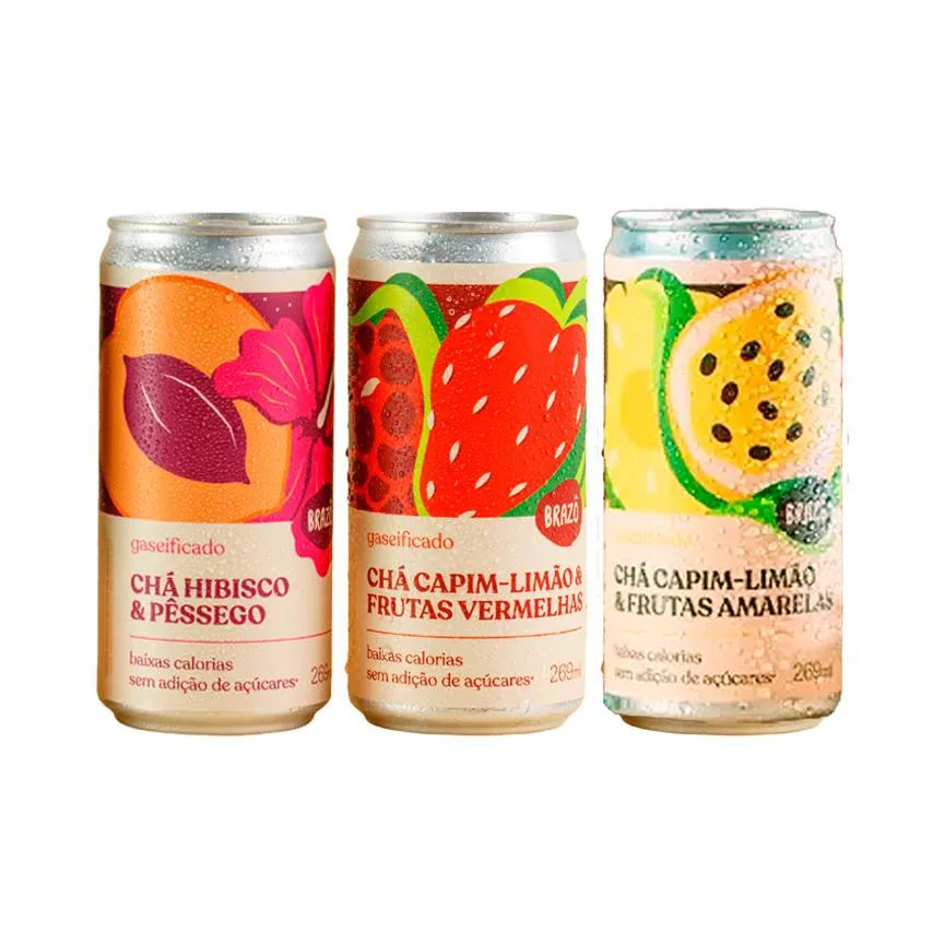 Kit 3 Chás Brazô 269Ml: Hibisco, Frutas Vermelhas, Frutas Amarelas