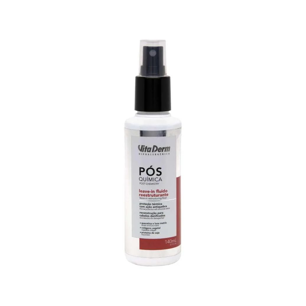 Leave-In Vita Derm Fluído Reestruturante Pós Química 140 Ml