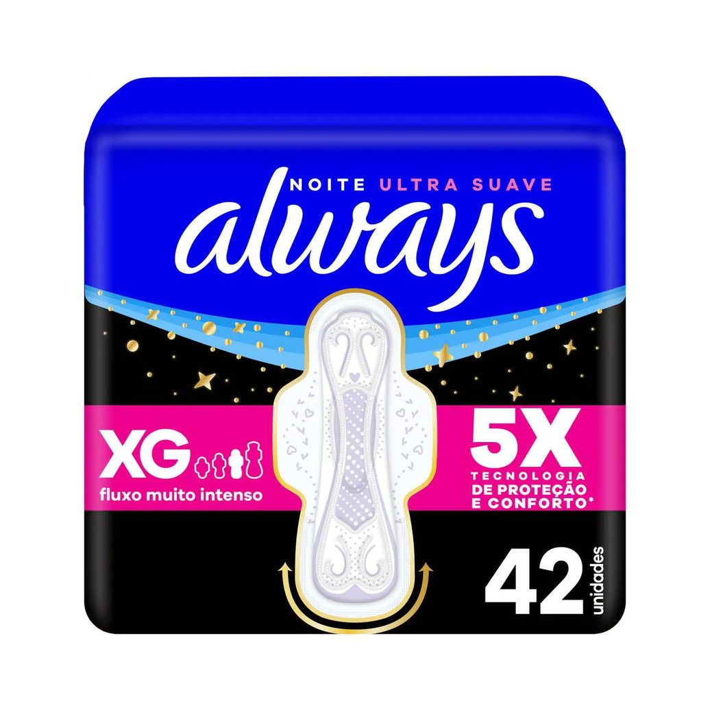 Absorvente Always Noite Ultra Suave com Abas 42 Unidades