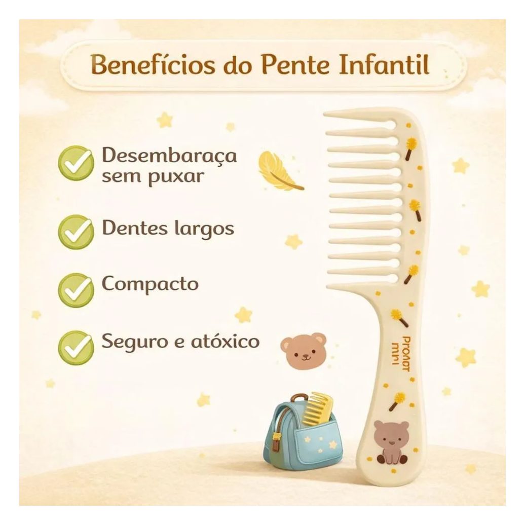 Pente Dentes Largos Infantil Proart Mini Pmp01B