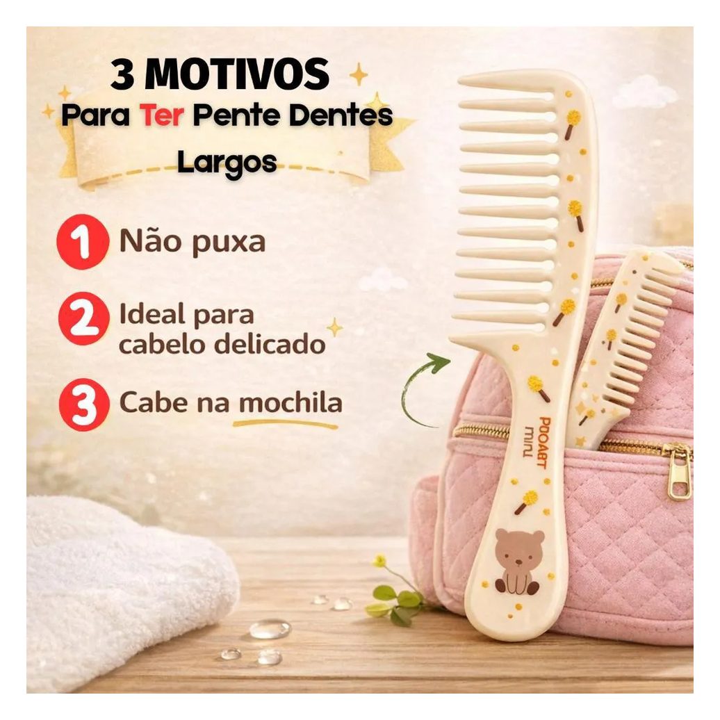 Pente Dentes Largos Infantil Proart Mini Pmp01B
