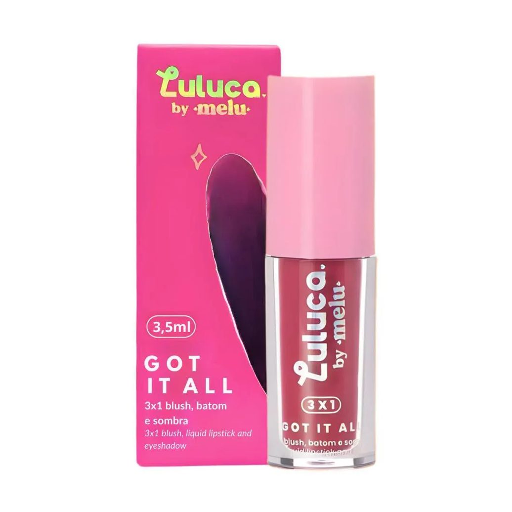 Batom, Blush e Sombra 3X1 Luluca By Melu Got It All Kinda Slay Rr-M1007-4
