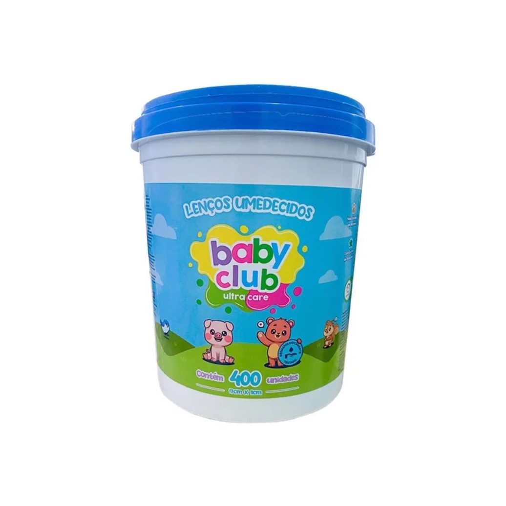 Baby Club Lenços Umedecidos Balde Azul 400 Folhas