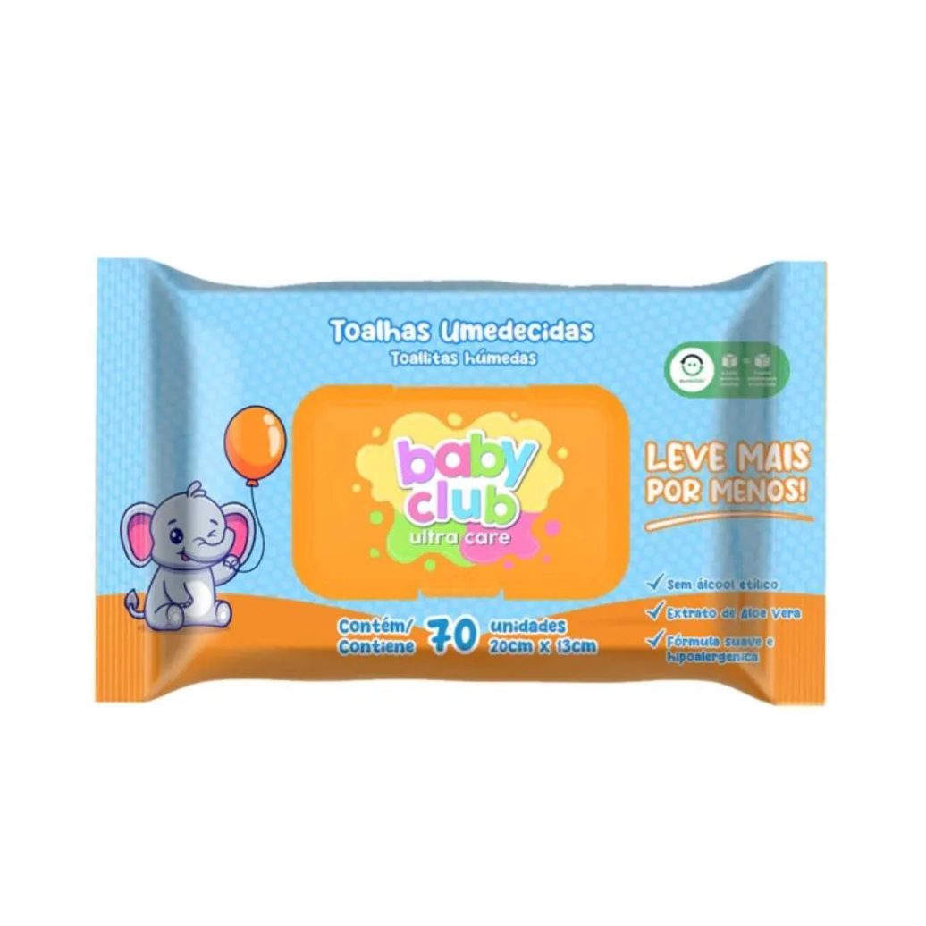 Baby Club Toalhas Umedecidas Tradicional 70 Folhas