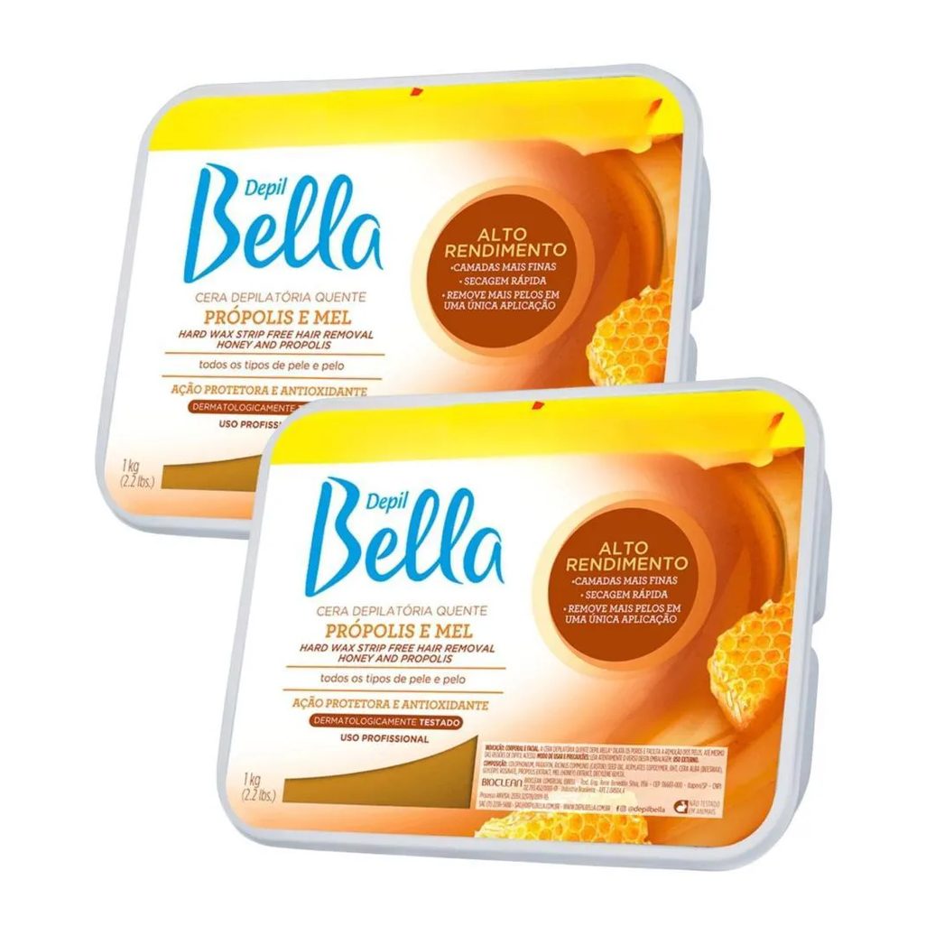 Kit Cera Quente em Barra Depil Bella Própolis com Mel 2Kg