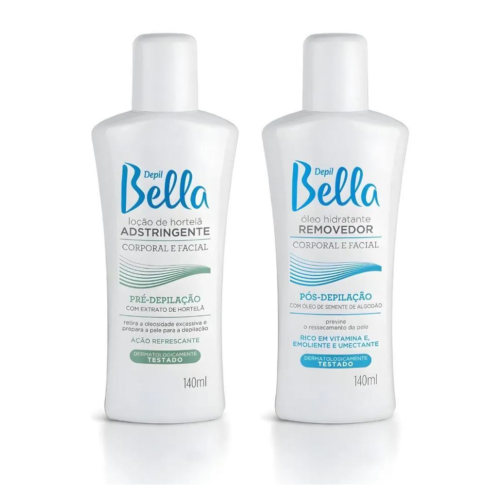 Kit Pré Pós Depilação Depil Bella Loção Adstringente + Oleo