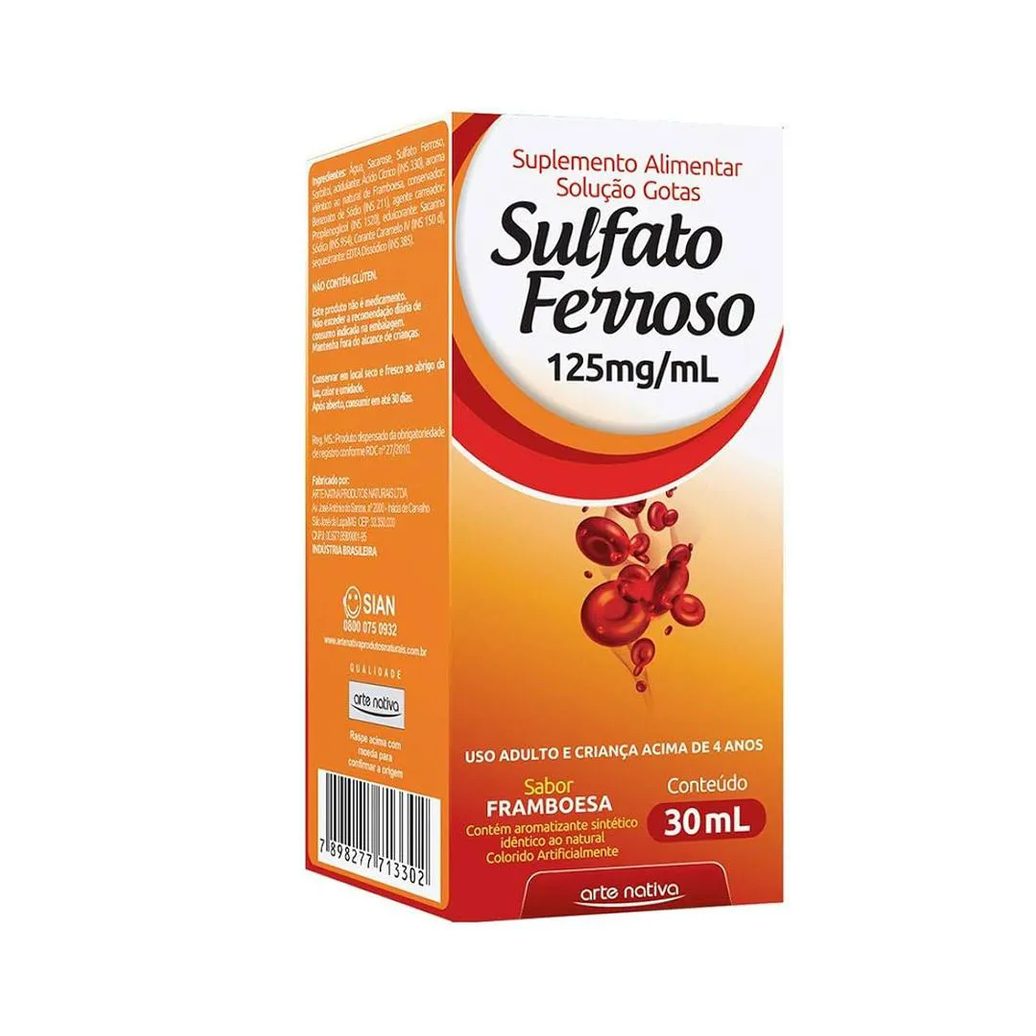 Sulfato Ferroso Gotas 125Mg 30Ml - Arte Nativa