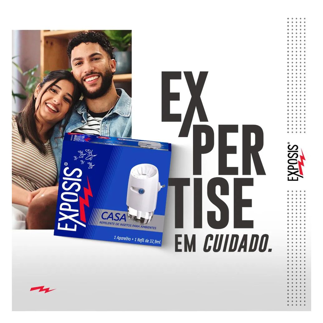 Repelente Elétrico Líquido Exposis Casa Aparelho + Refil 32,9ml