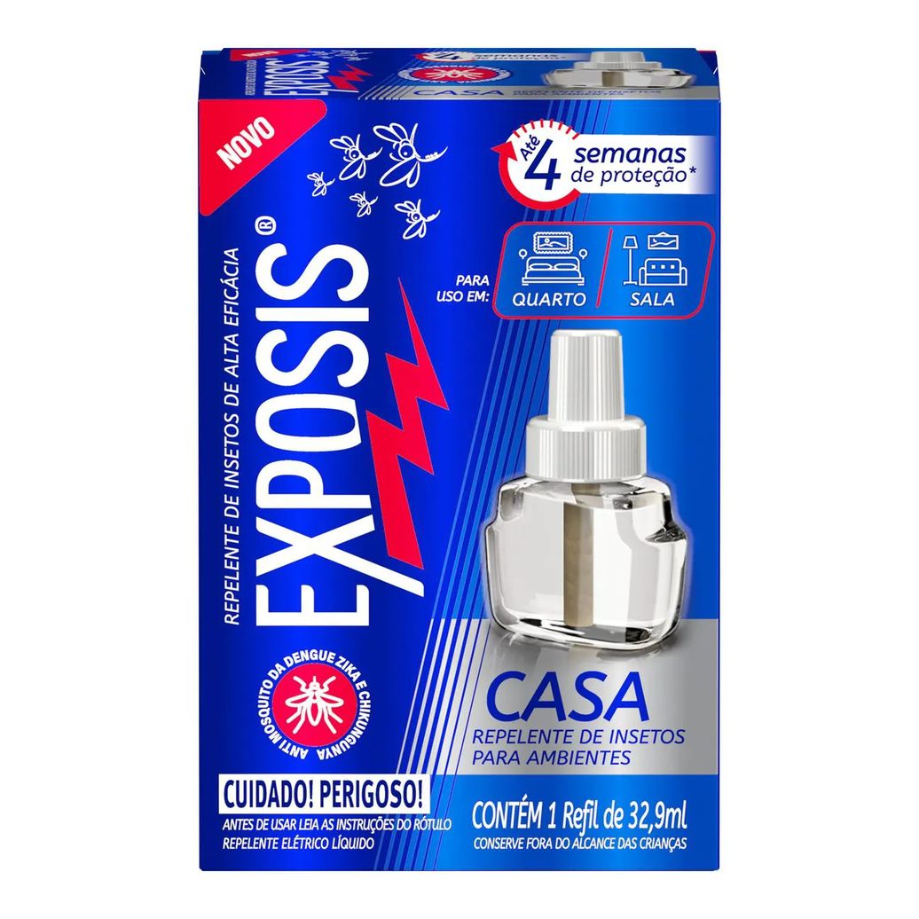 Refil Repelente Elétrico Líquido Exposis Casa 32,9ml
