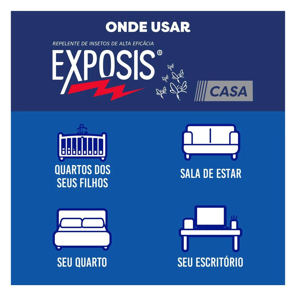 Refil Repelente Elétrico Líquido Exposis Casa 32,9ml