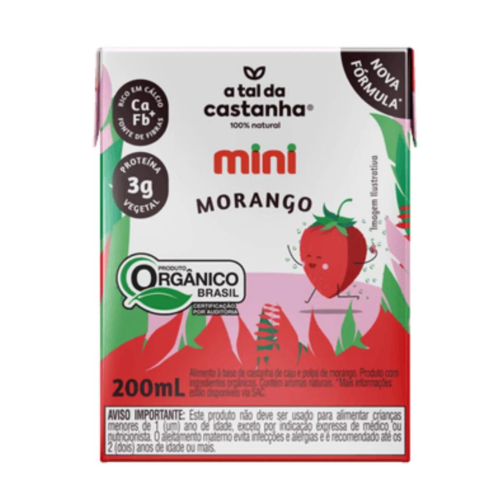 Bebida Vegetal Mini Morango a Tal da Castanha 200Ml