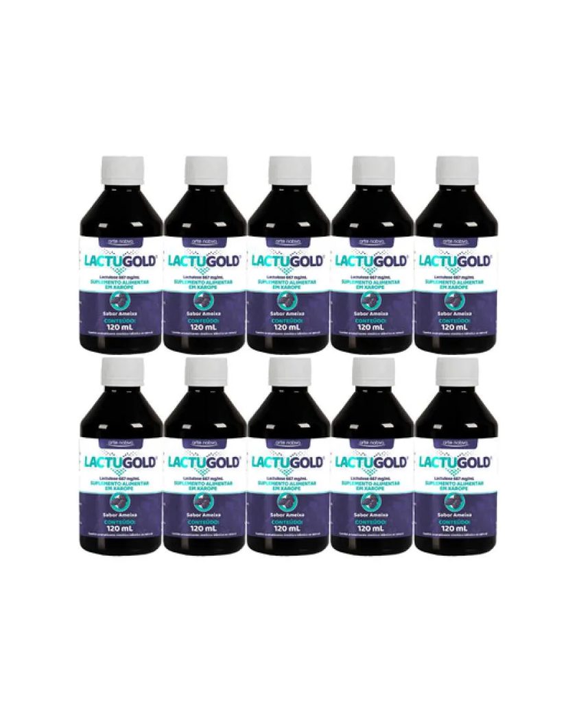 Kit 10 Unidades Lactugold Lactulose Sabor Ameixa 120ml Arte Nativa
