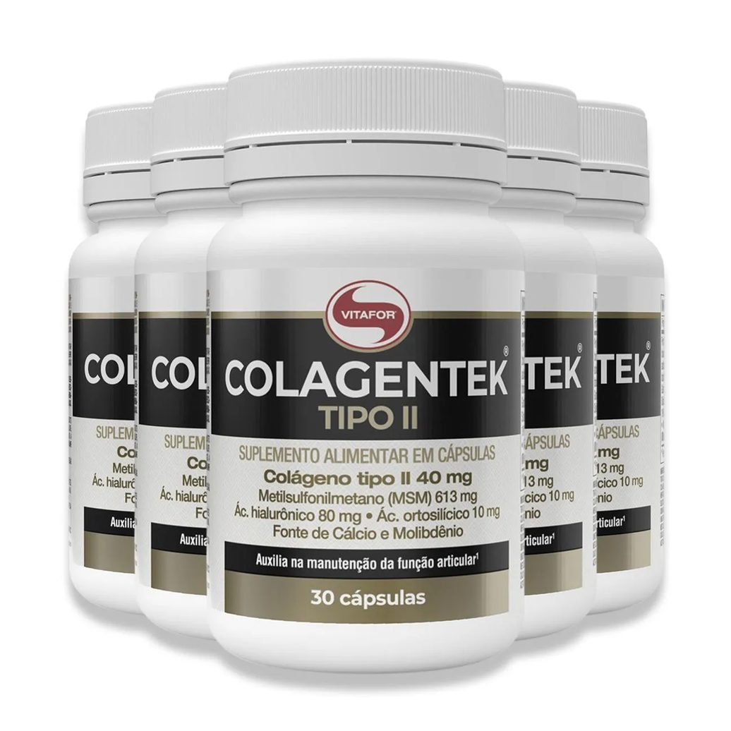 Kit 5 Colagentek Vitafor Tipo Ii 30 Cápsulas