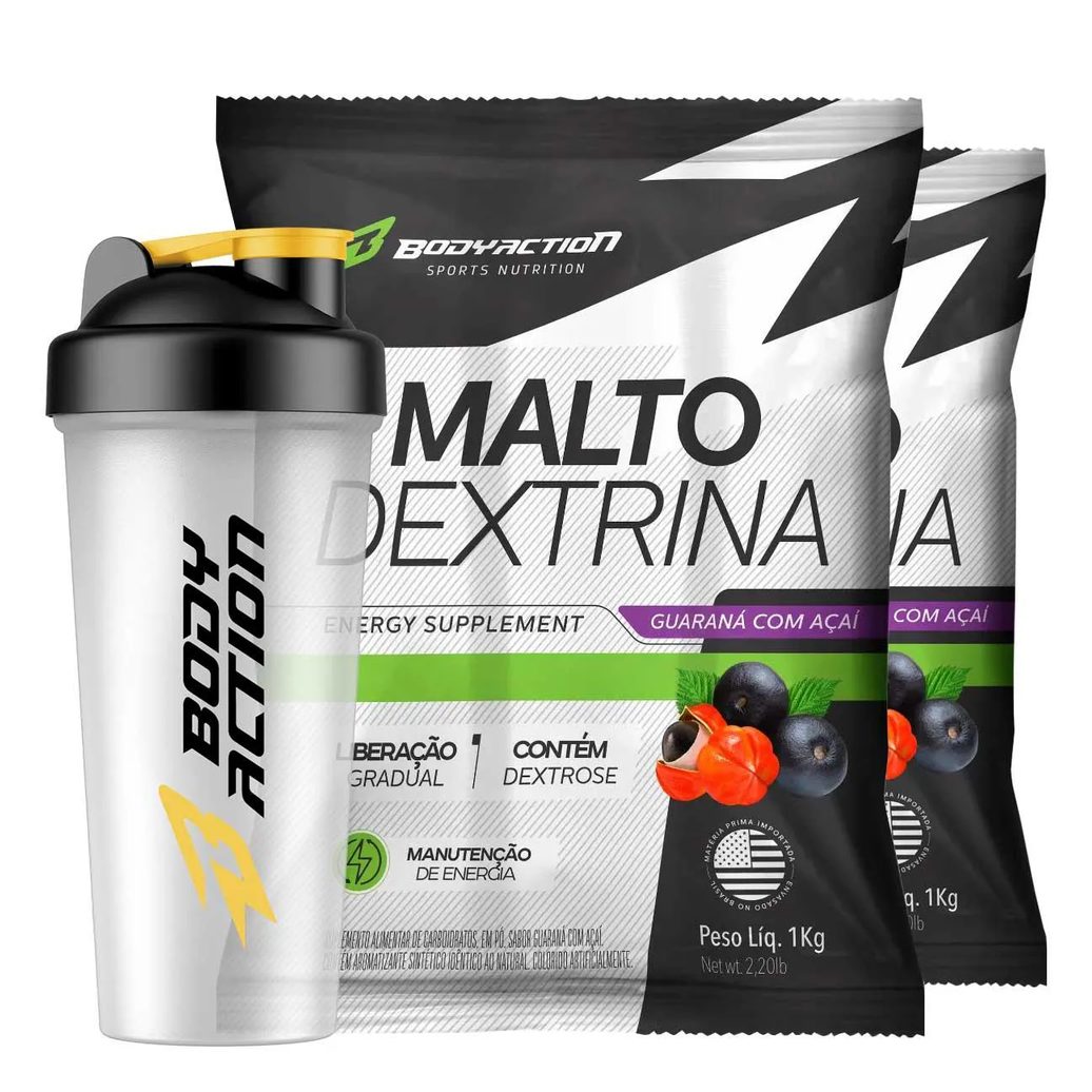 2X Maltodextrina Malto Dextrin 1Kg Sabor Guaraná com Açaí